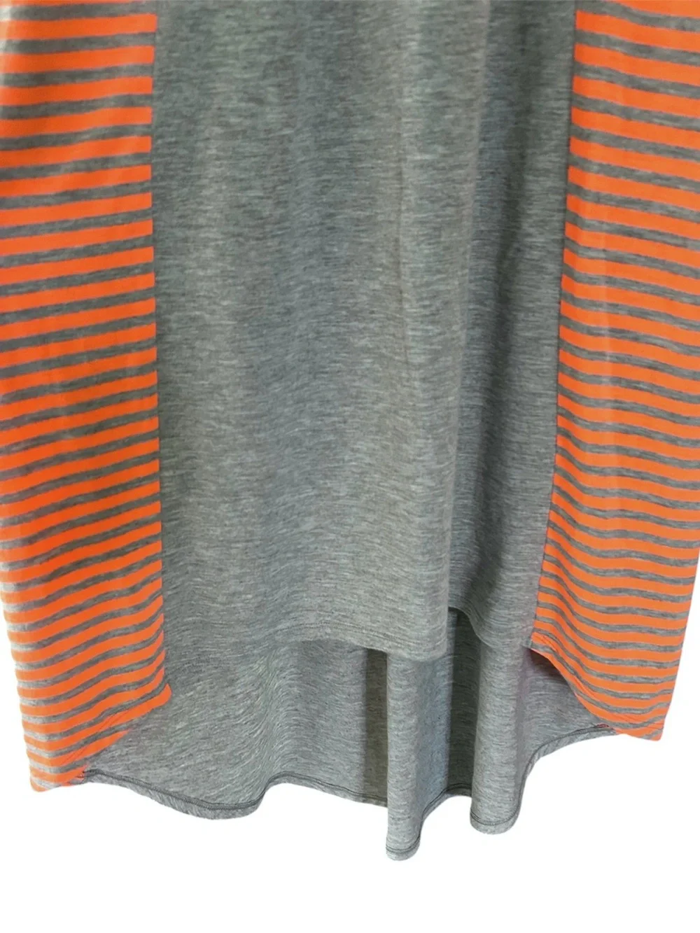 paper doll Gray HiLow Lined Dress with Neon Orange Stripe Panels Racerback Sz 10 - Picture 4 of 7